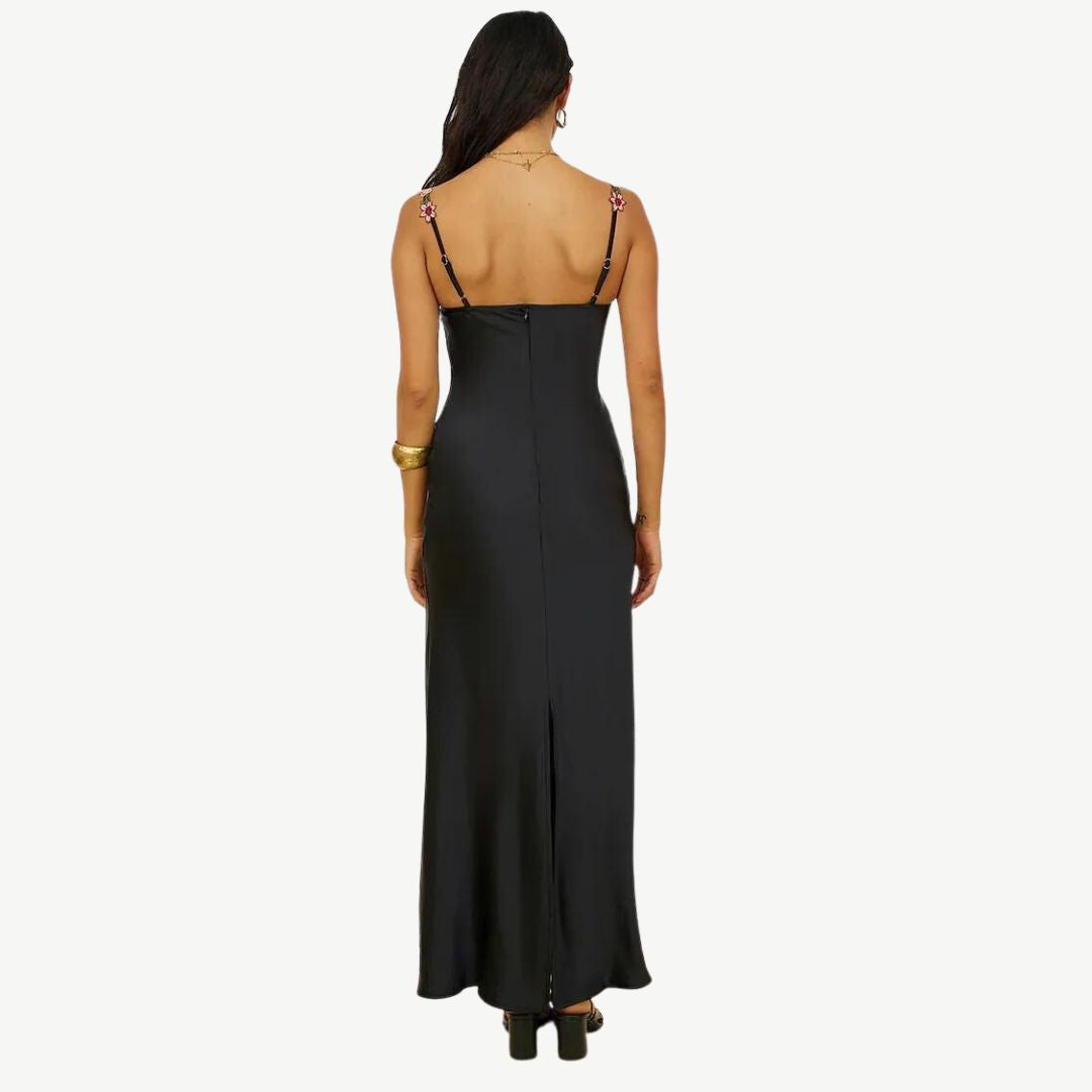 Vestido de cetim luxuoso - Celeste