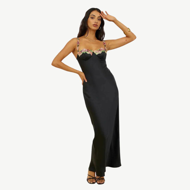 Vestido de cetim luxuoso - Celeste