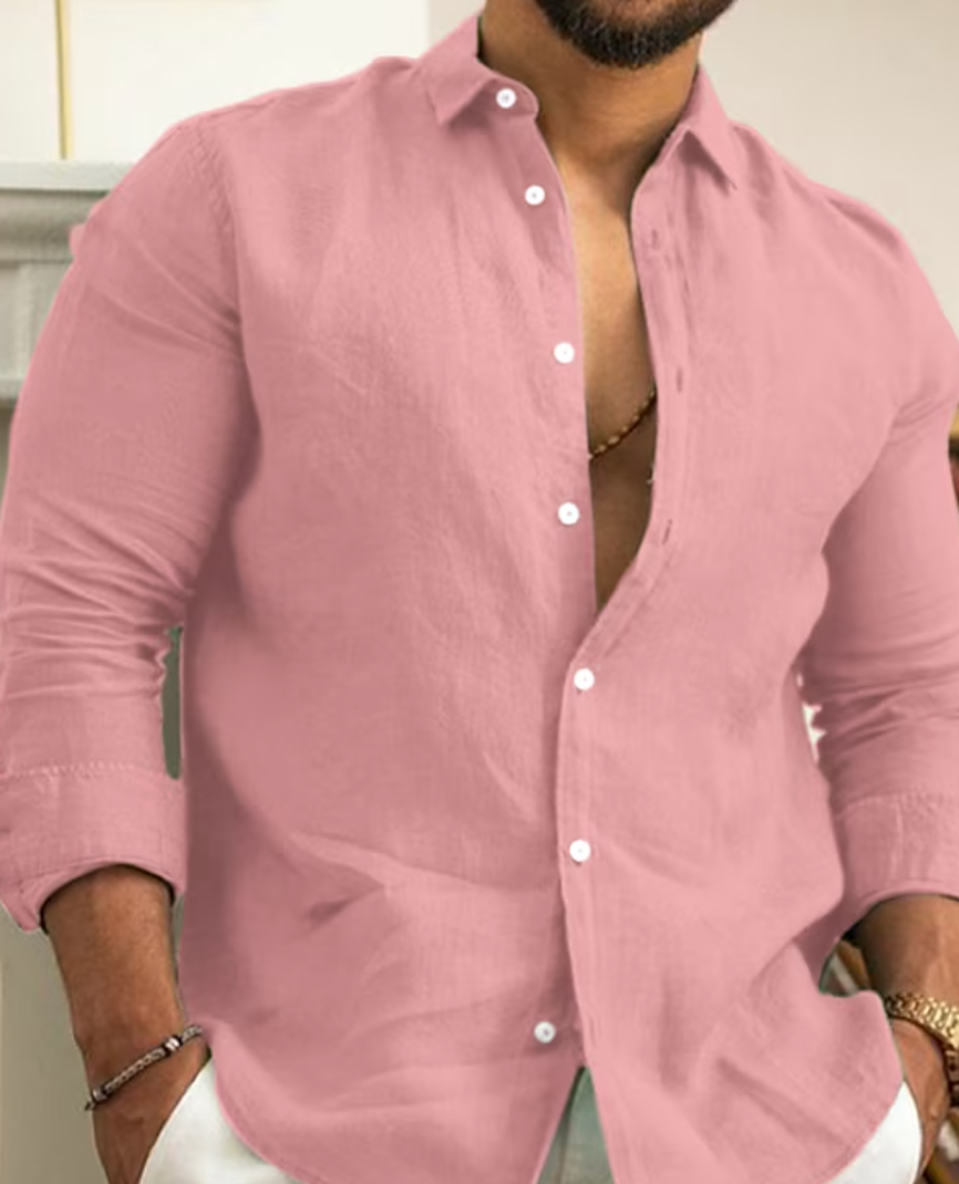 Camisa de linho moderna para homens - Leon