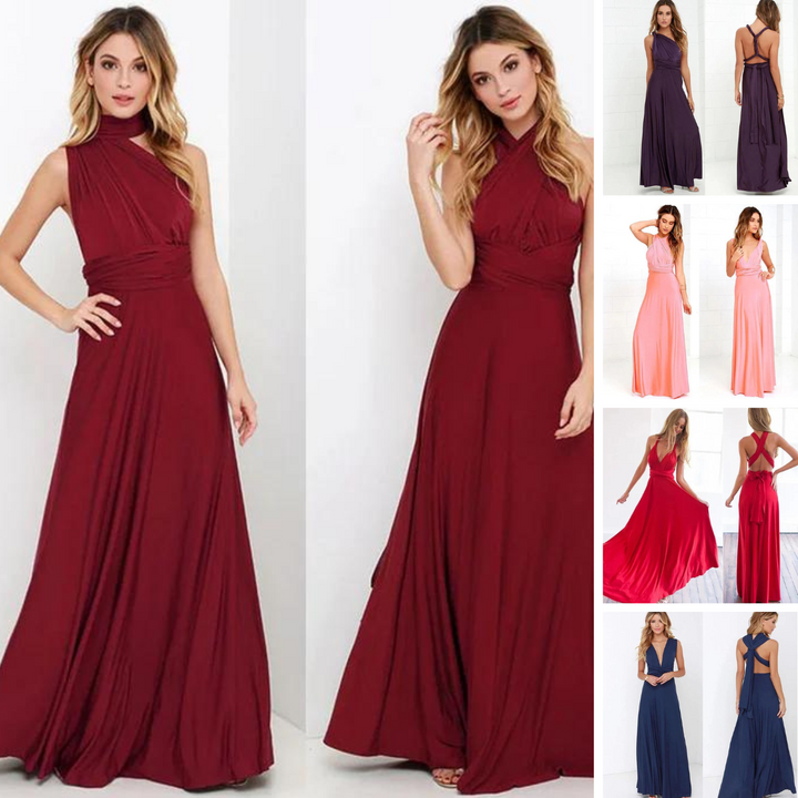 Vestido envolvente elástico versátil - Denise