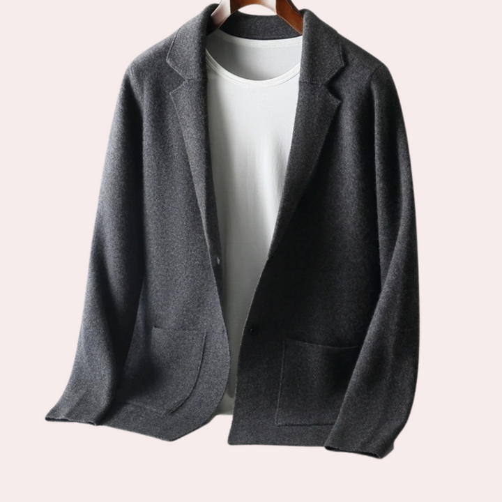 100% Wool Blazer with Notched Lapel and Front Pockets – Ewan