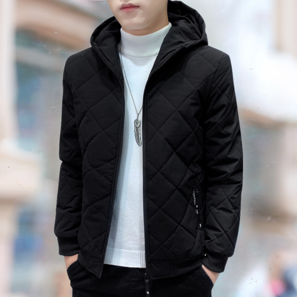 Quilted Men's Jacket with Hood – Dario