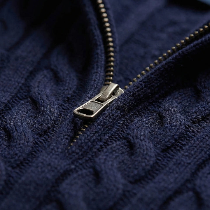 Cable-Knit Quarter-Zip Mens Jumper - Edmond