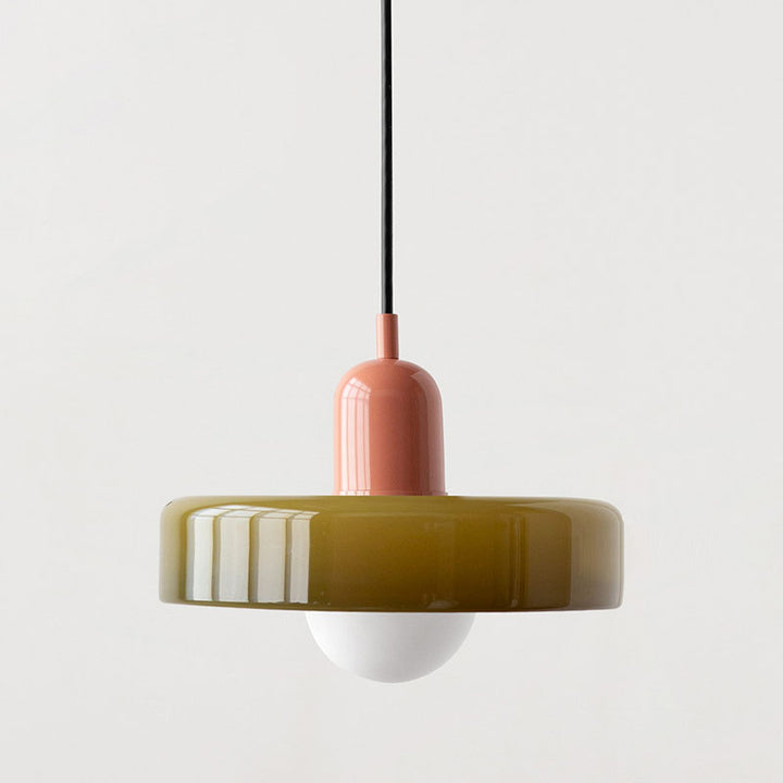 Luminária suspensa colorida no estilo Bauhaus - StiloGlas
