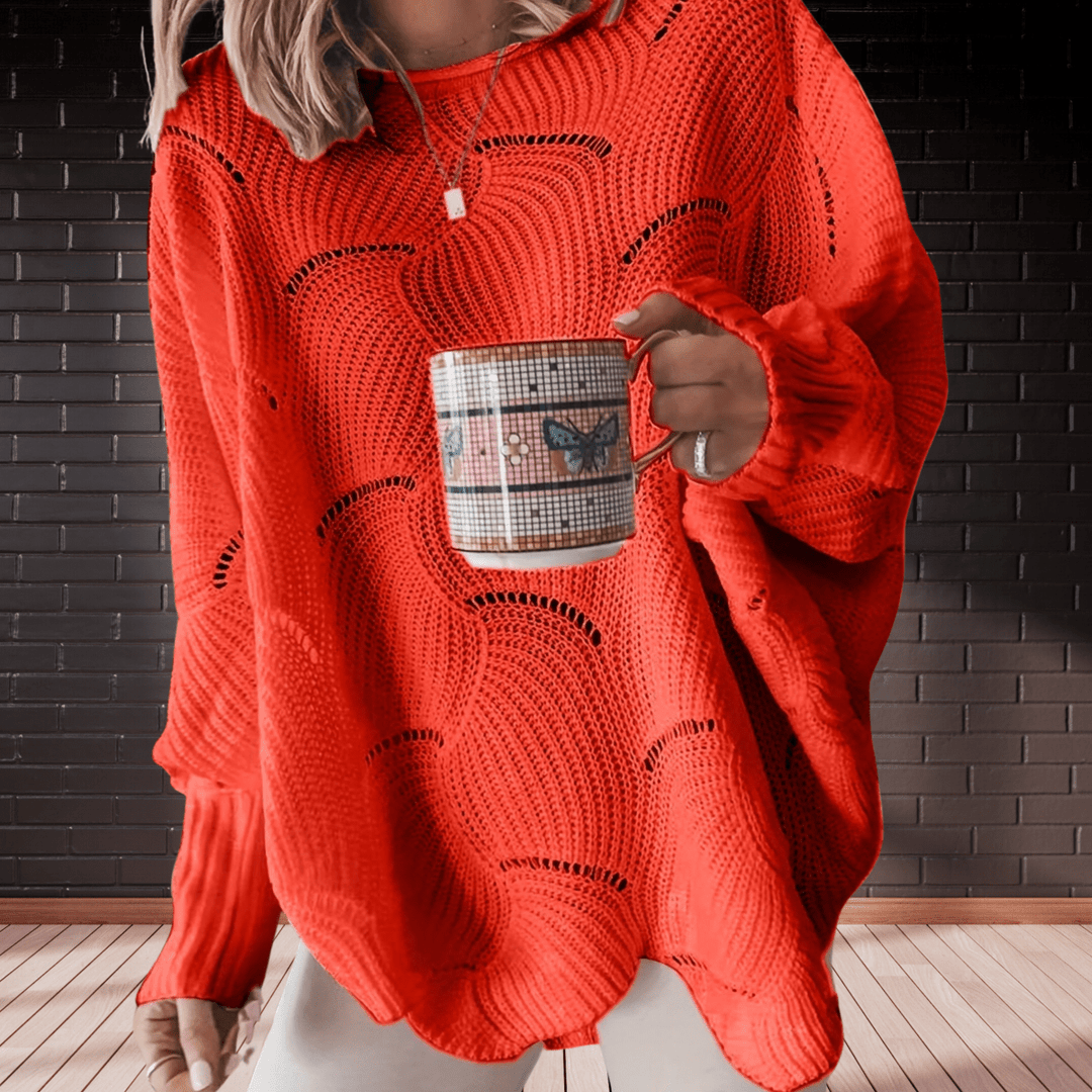 Women's ribbed fall sweater with an asymmetric hem — Annelie