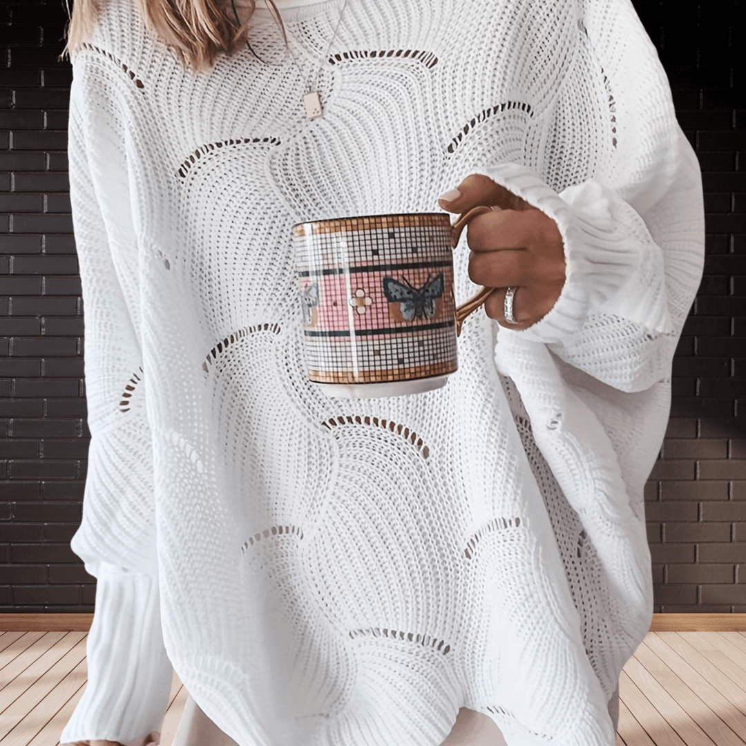 Women's ribbed fall sweater with an asymmetric hem — Annelie
