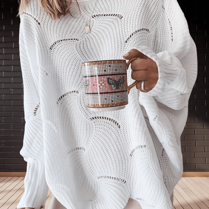 Women's ribbed fall sweater with an asymmetric hem — Annelie