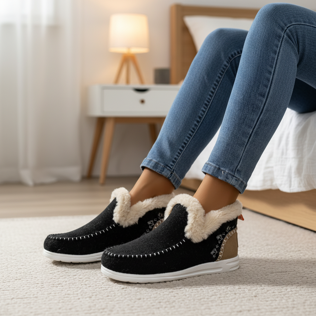 Damenkomfortschuhe Mit Plüschfutter - ComfyGlide