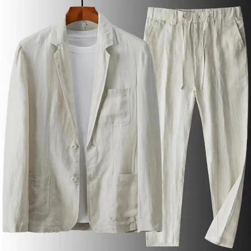 Conjunto Casual Urbano de Linho para Homens - Simon