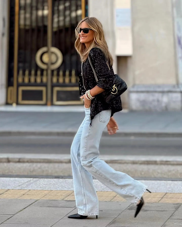Blazers de paetês femininos da moda para a primavera e eventos – Soraya