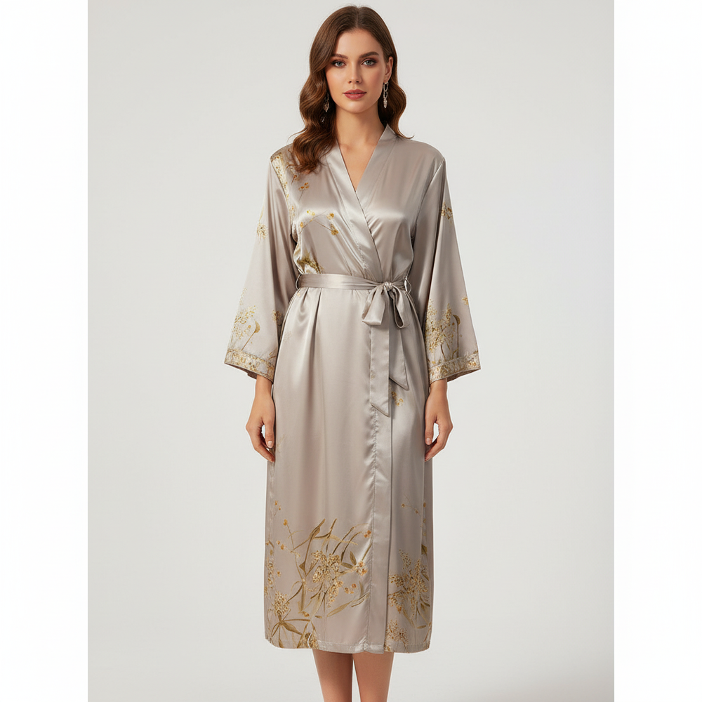 Eleganter Satin Bademantel - Lara