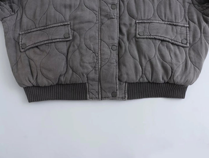 Jaqueta Bomber Oversized Feminina Cinza - Alexa