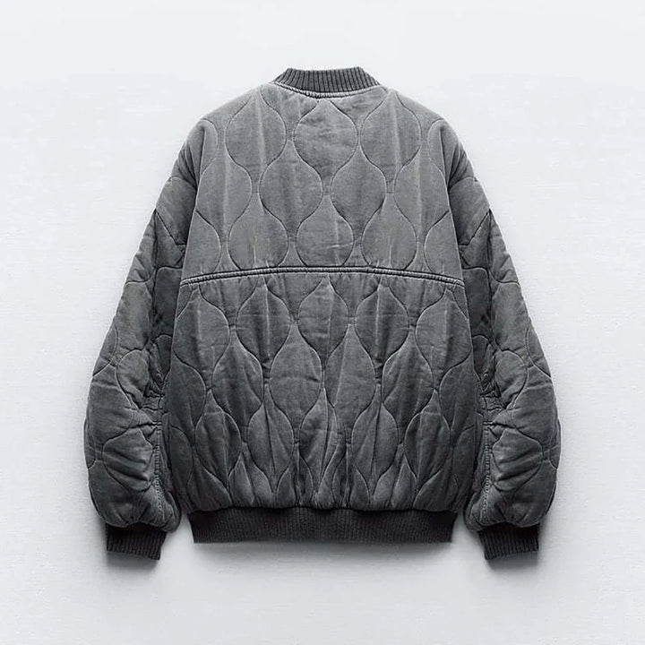 Jaqueta Bomber Oversized Feminina Cinza - Alexa