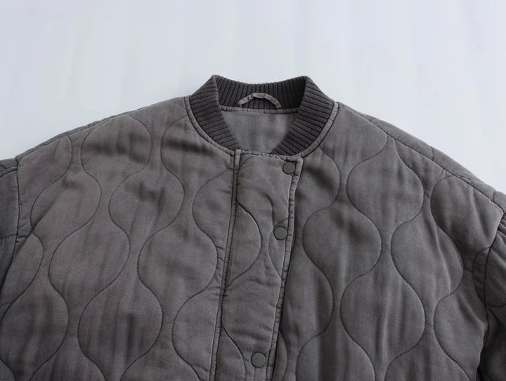 Jaqueta Bomber Oversized Feminina Cinza - Alexa