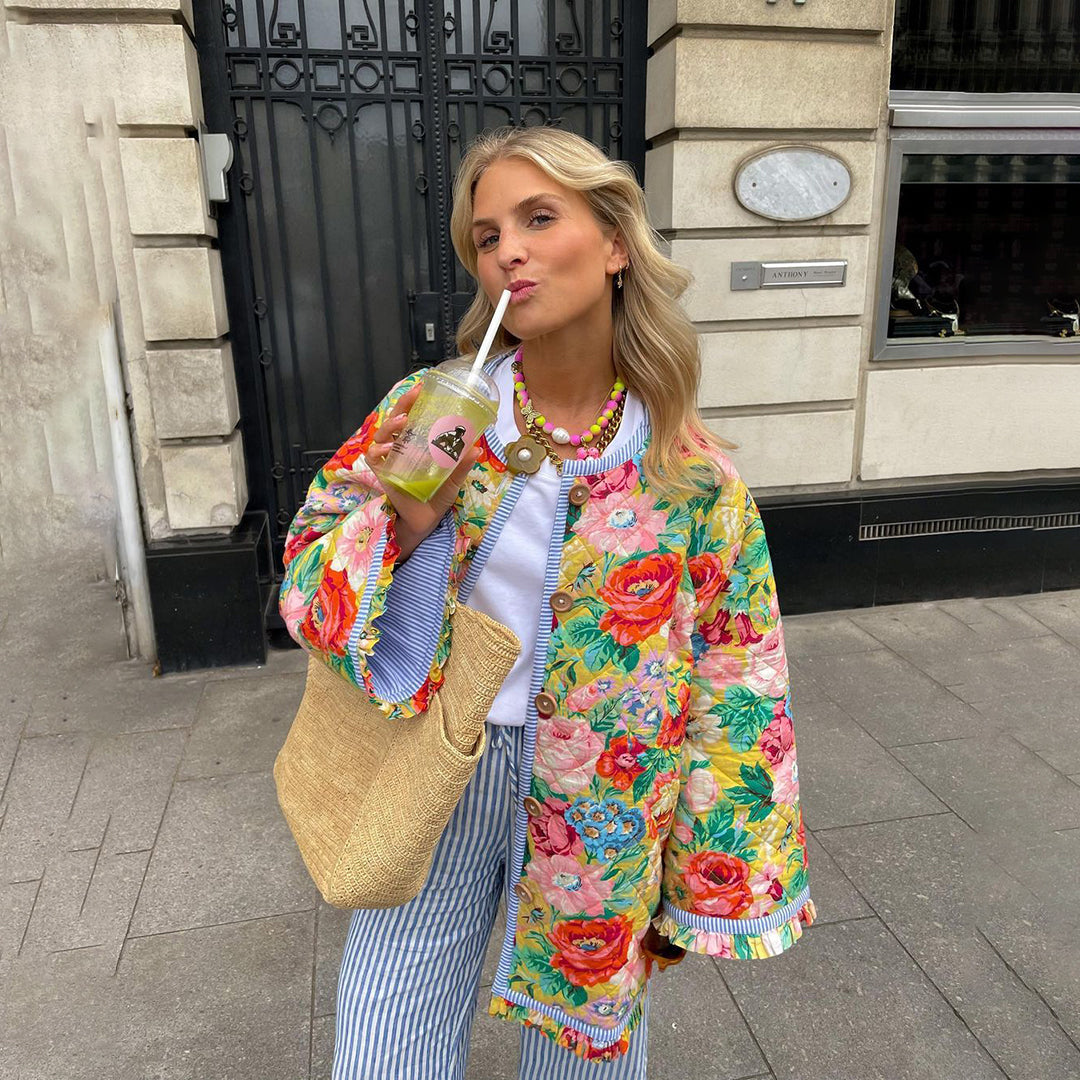 Blazer feminino estiloso com estampa - Eva