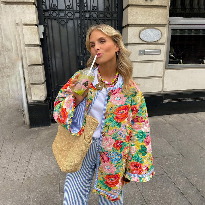 Blazer feminino estiloso com estampa - Eva