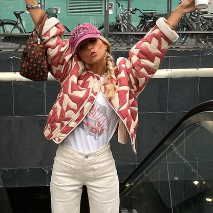 Blazer feminino estiloso com estampa - Eva