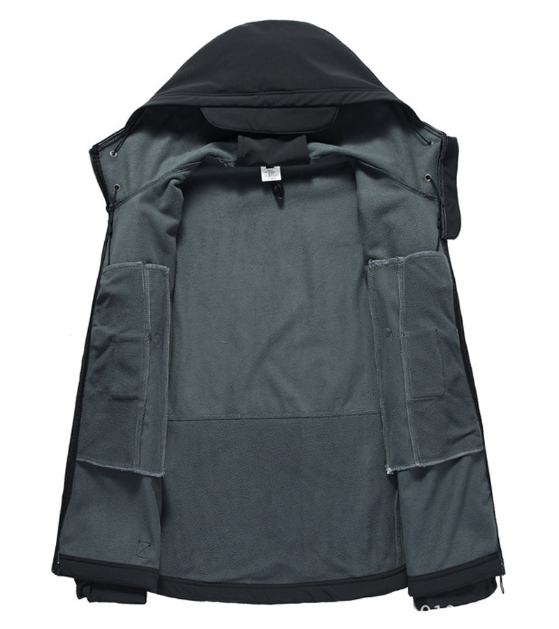 Jaqueta Softshell Masculina Tática à Prova D'Água e à Prova de Vento com Capuz - Kai