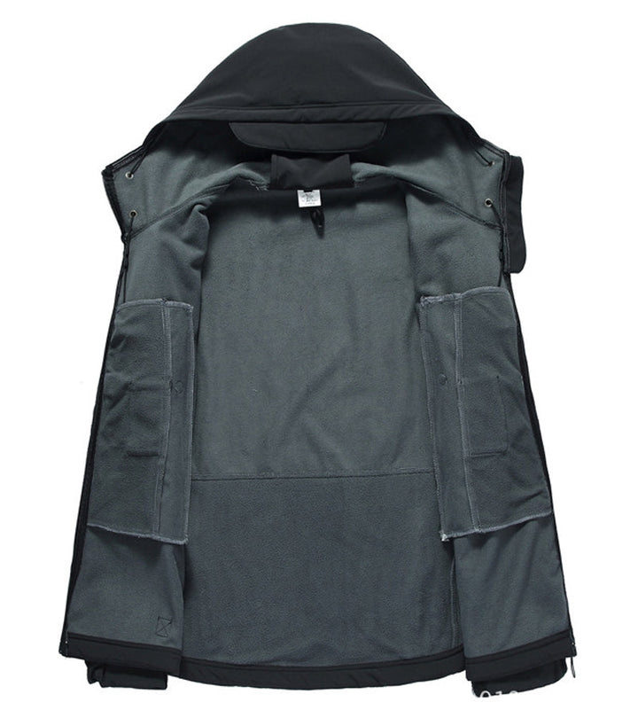 Jaqueta Softshell Masculina Tática à Prova D'Água e à Prova de Vento com Capuz - Kai