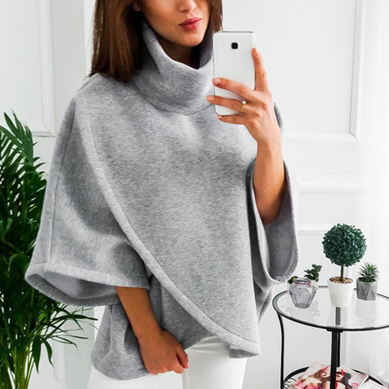 Asymmetrical women's turtleneck sweater – Autumn Magic Mara