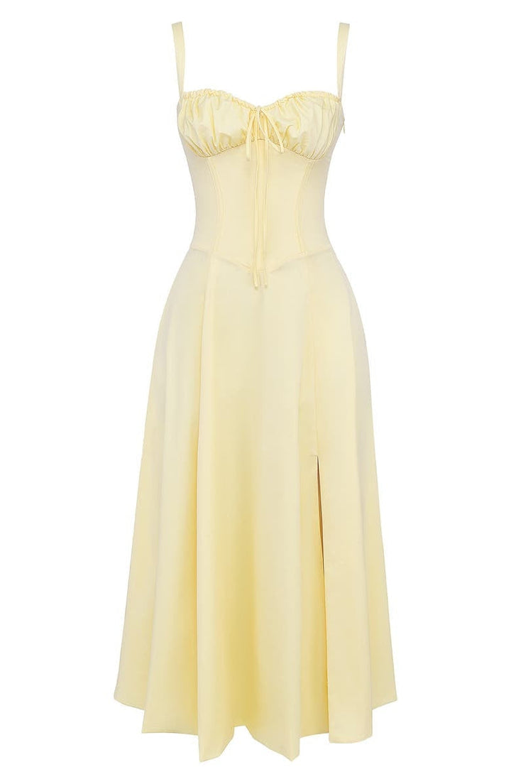 Vestido maxi estampado com cintura - Fleur