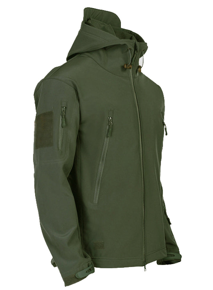 Jaqueta Softshell Masculina Tática à Prova D'Água e à Prova de Vento com Capuz - Kai