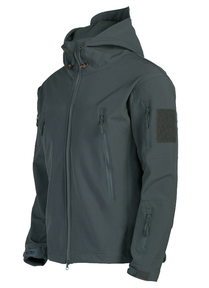 Jaqueta Softshell Masculina Tática à Prova D'Água e à Prova de Vento com Capuz - Kai