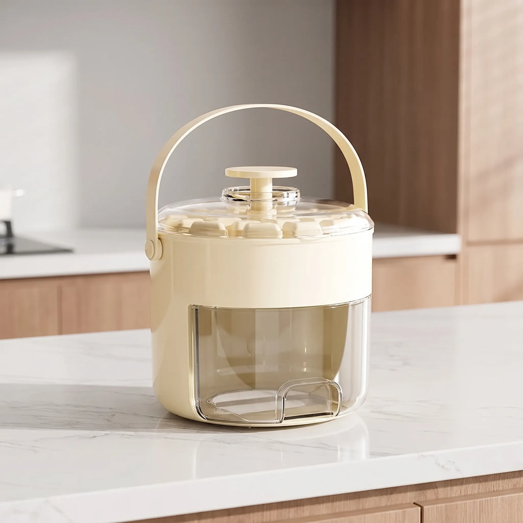 Ice Cube Tray With Integrated Storage Bin - Kaltix