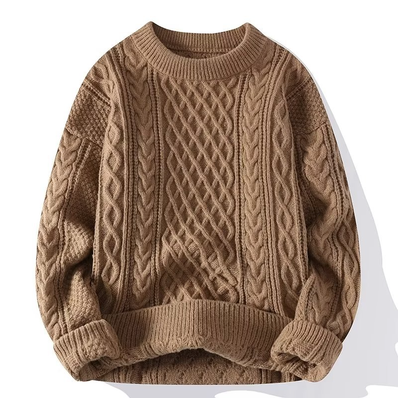 Langarm-Zopfmuster-Pullover - David