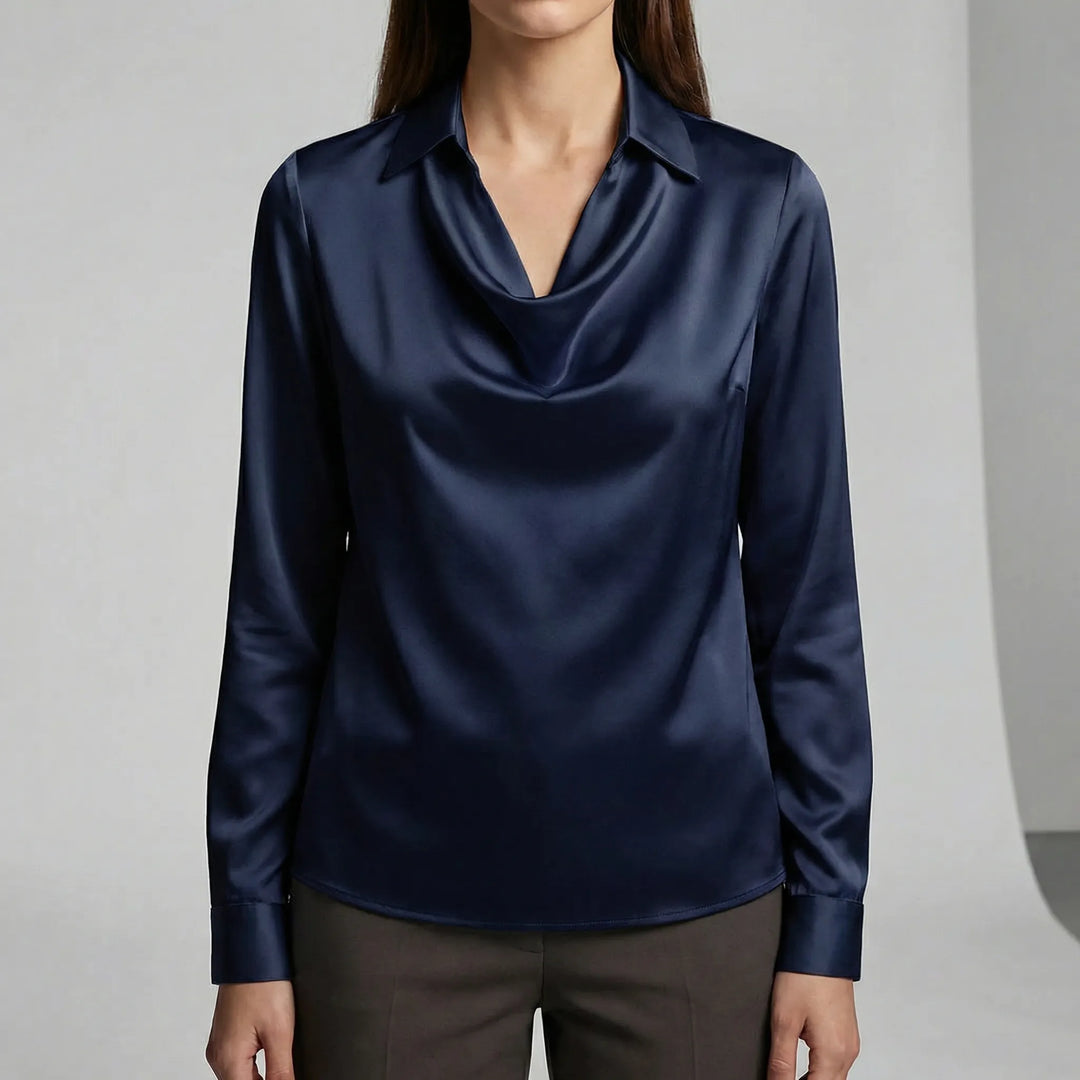 Langärmelige Drapée-Bluse - Ceylin