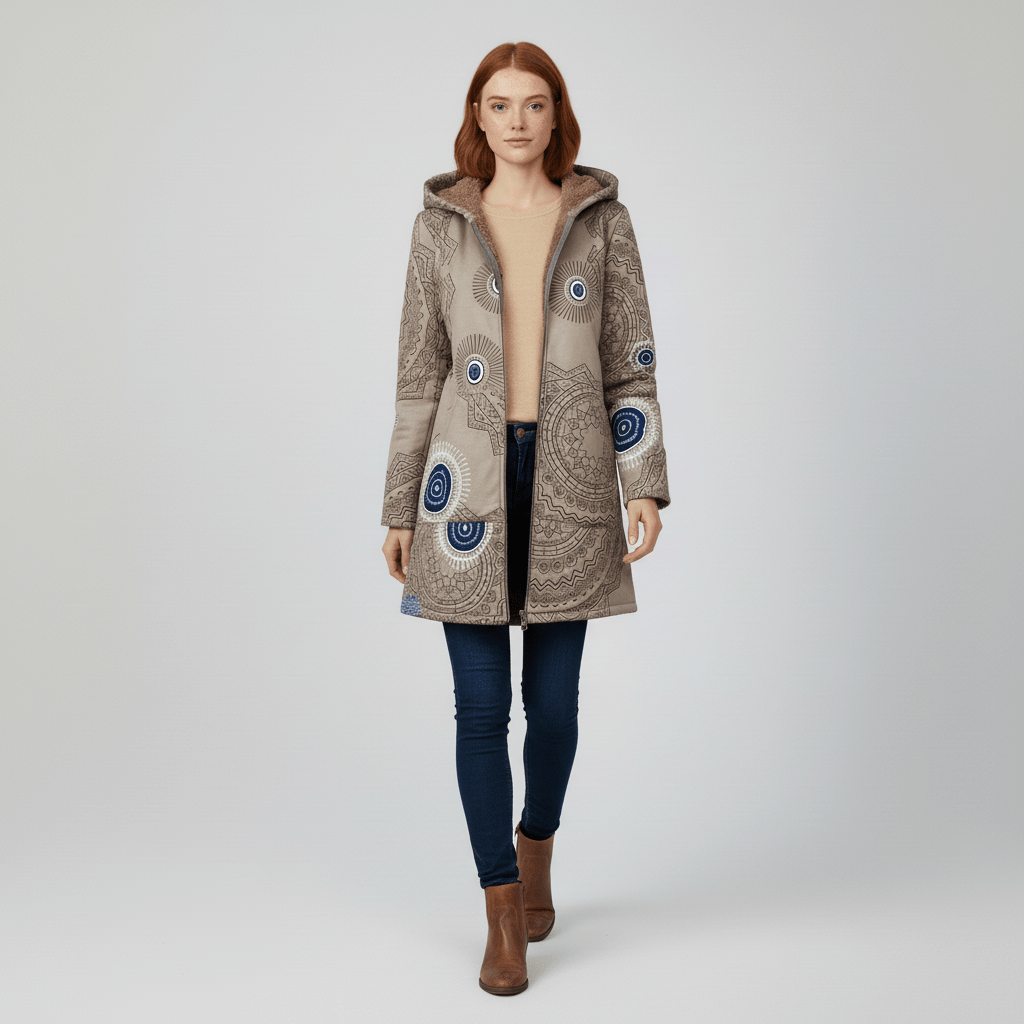 Lange Taillierte Kapuzenjacke - Philine