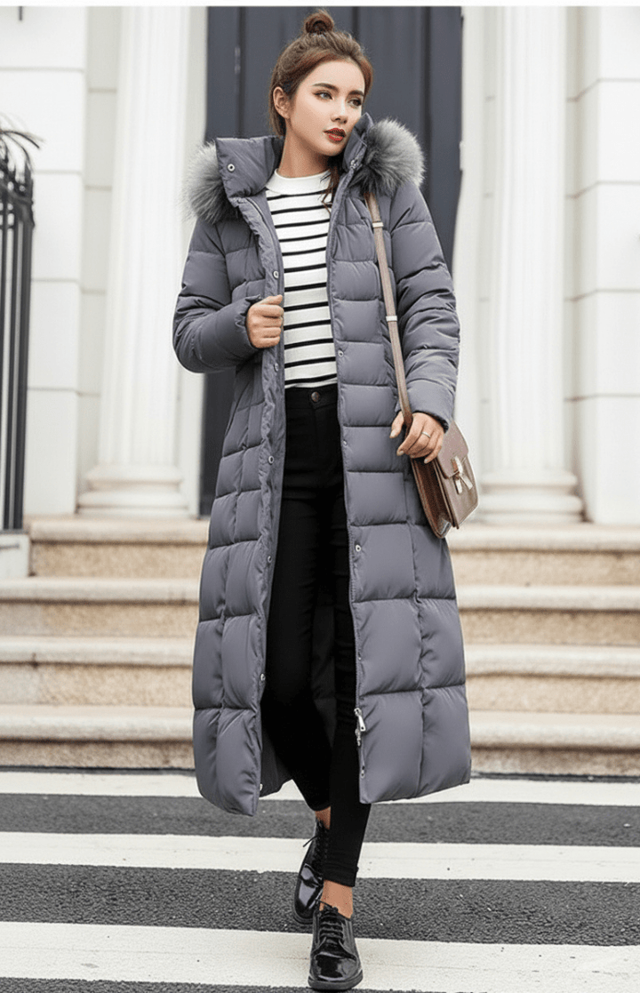 Langer Steppmantel Mit Kapuze - Tanja