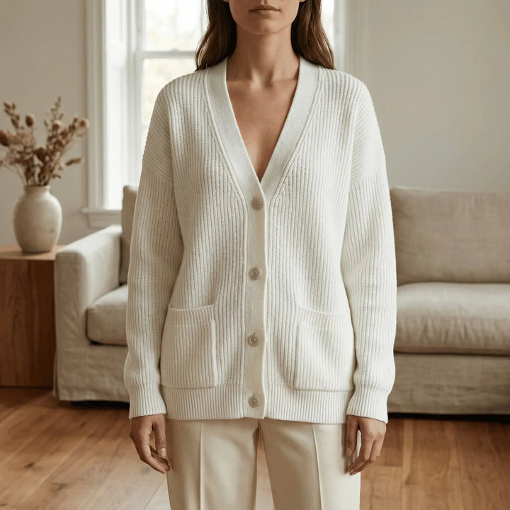 Locker Geschnittener Cardigan Mit Knopfleiste - Jamila