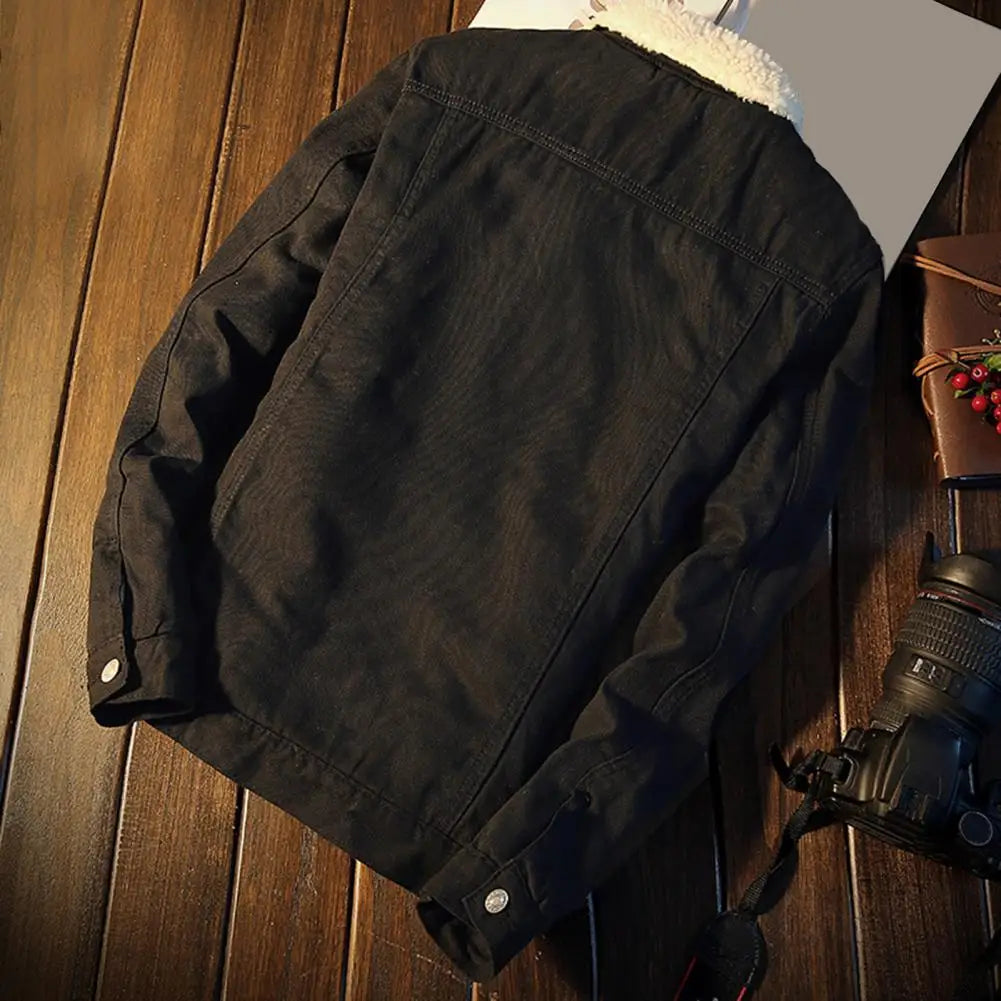 Men's Denim Jacket with Warm Fleece Lining – Tobias