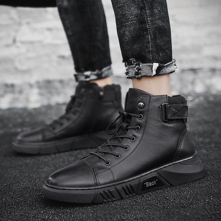 Men's Black High-Top Lace-Up Trainer - Corey