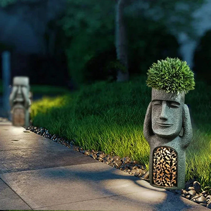 Ilha da Páscoa Vaso Estátua com Luz LED - MoaiGlow