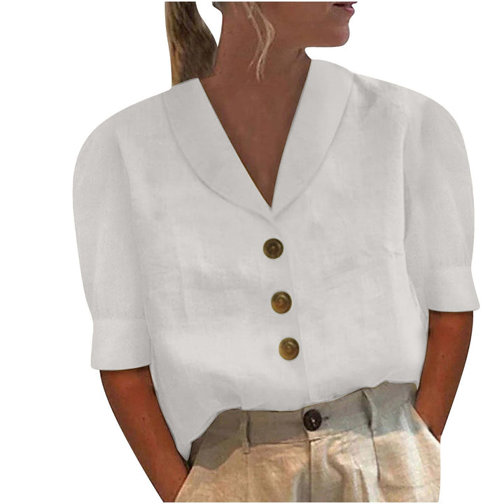 Blusa feminina elegante com colarinho e botões - Vivienne