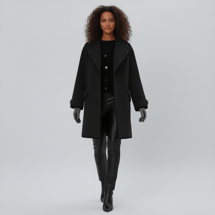 Oversized Mantel Mit Weitem Revers - Lillian