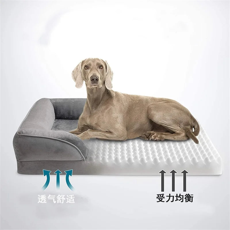 Sofá ortopédico confortável para cães cinza - Max