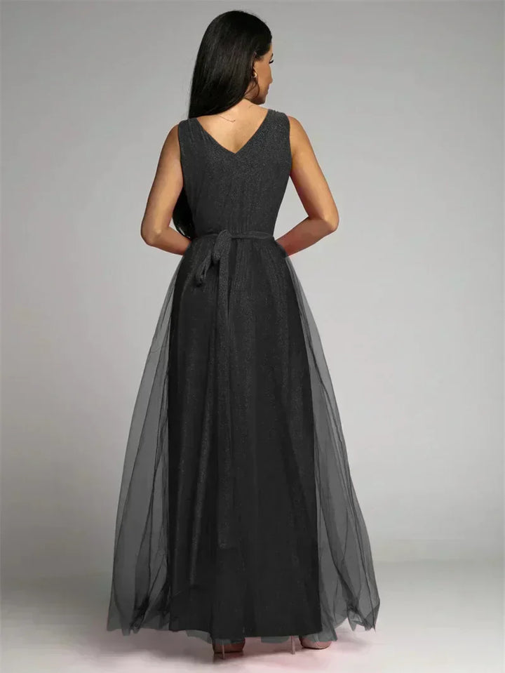 Vestido elegante com decote em V - Mindy