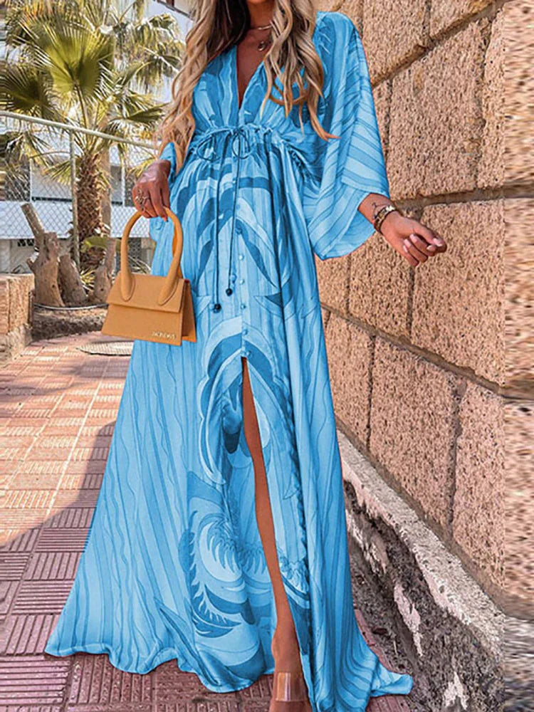 Vestido de praia elegante com estampa - Zamara