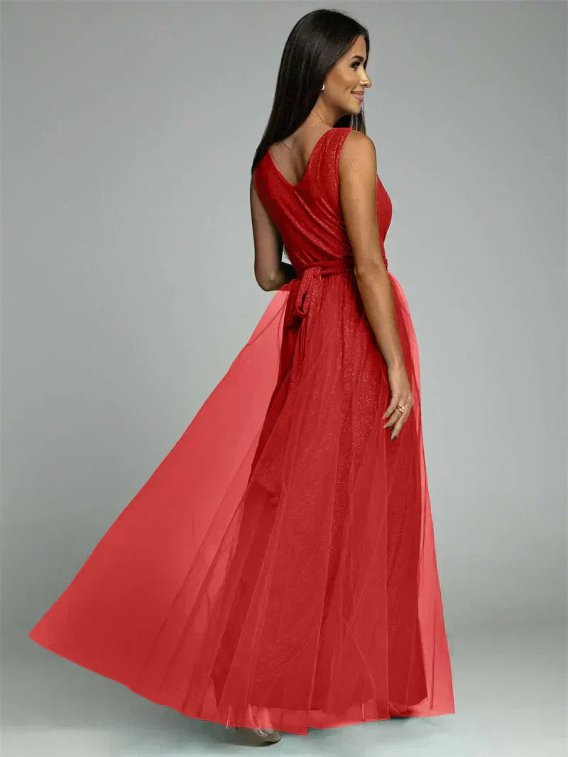 Vestido elegante com decote em V - Mindy