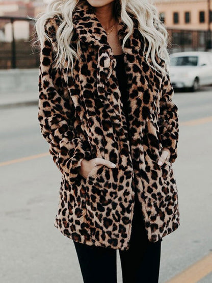 Casaco de inverno de leopardo elegante | Perfeito para clima frio