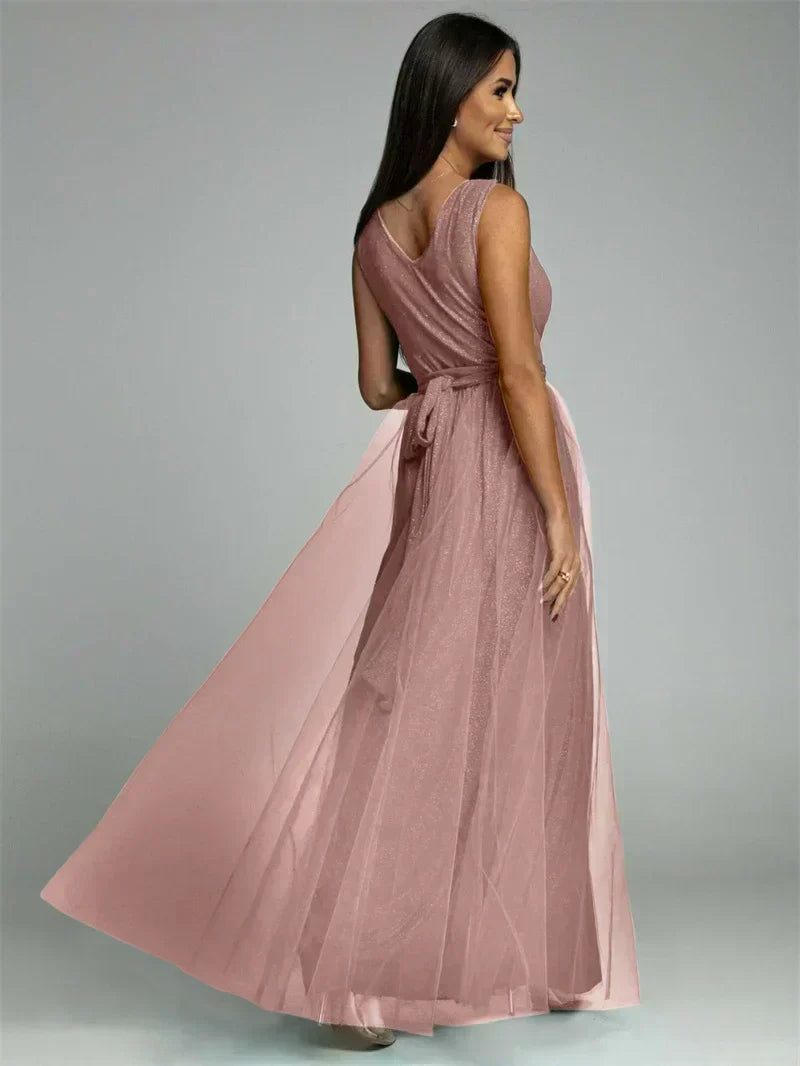 Vestido elegante com decote em V - Mindy