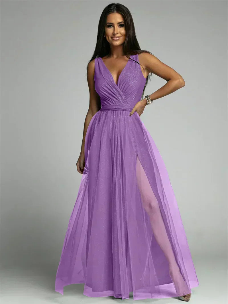 Vestido elegante com decote em V - Mindy