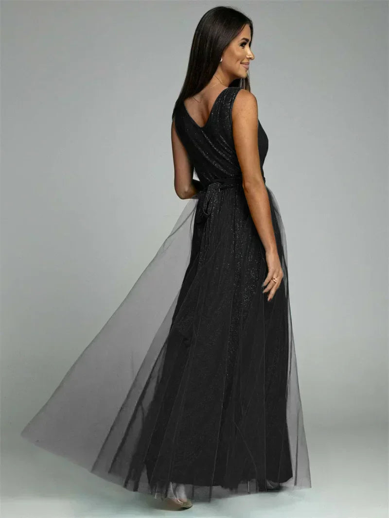 Vestido elegante com decote em V - Mindy
