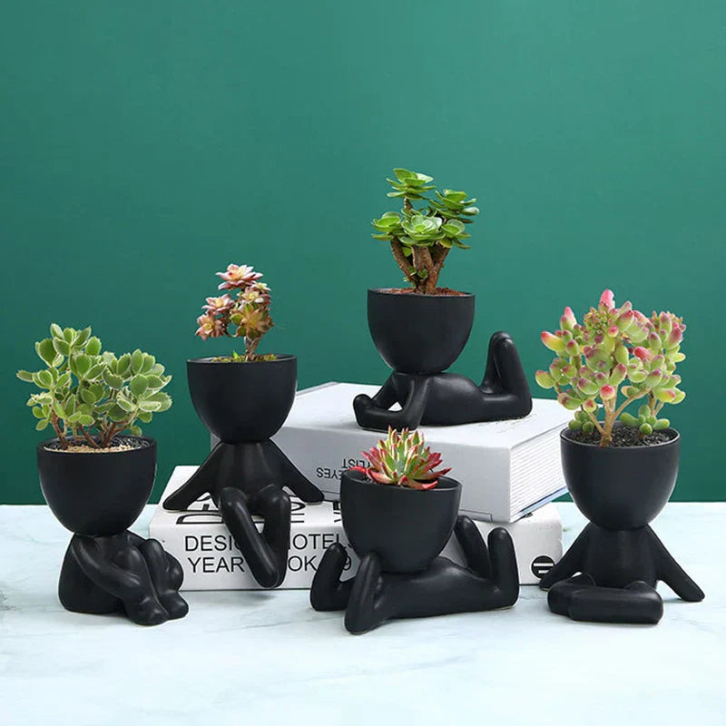 Vaso de suculentas de cerâmica feito à mão com orifício de drenagem - TerraCotta