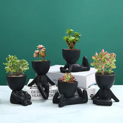 Vaso de suculentas de cerâmica feito à mão com orifício de drenagem - TerraCotta