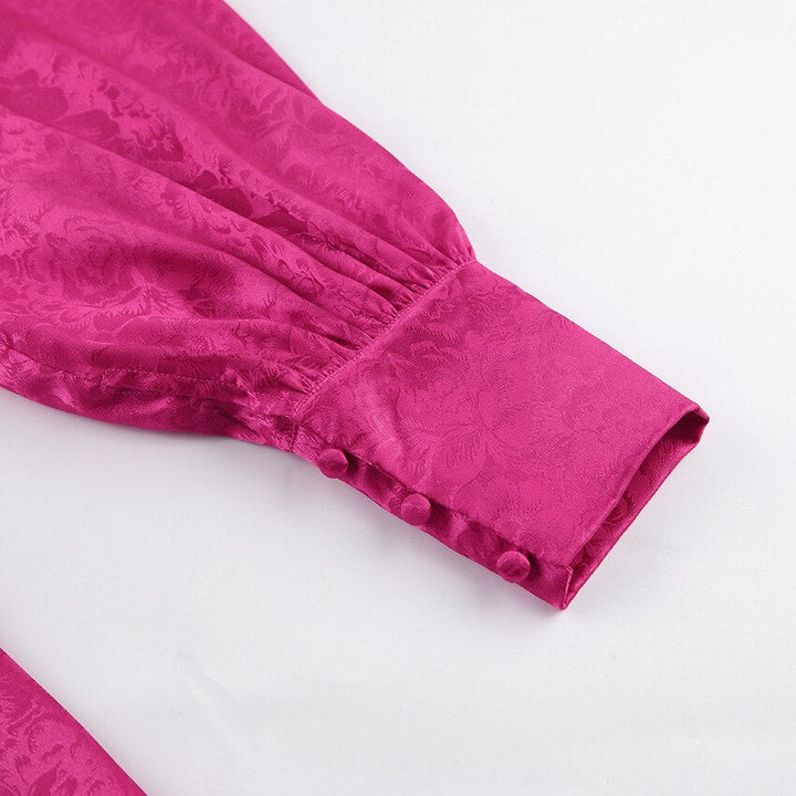 Vestido de cetim deslumbrante com estampa | Aparência refinada