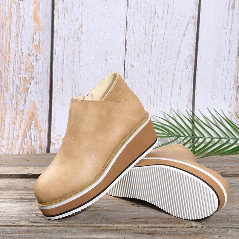 Stylish autumn wedge ankle boots – Mila